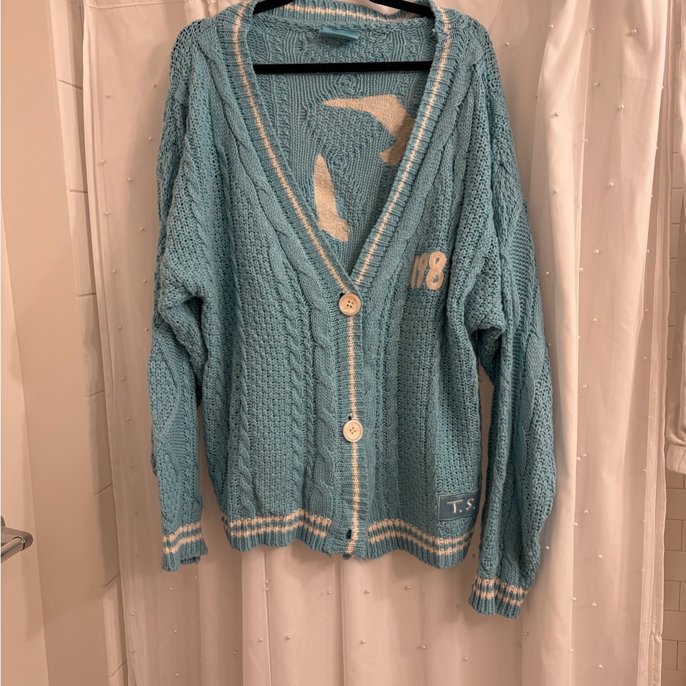 1989 Taylor Swift Blue and White Cardigan